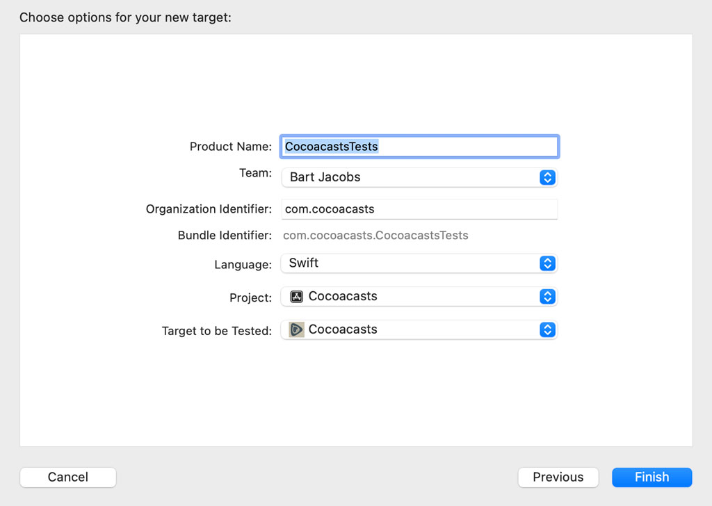 Adding a Unit Testing Bundle